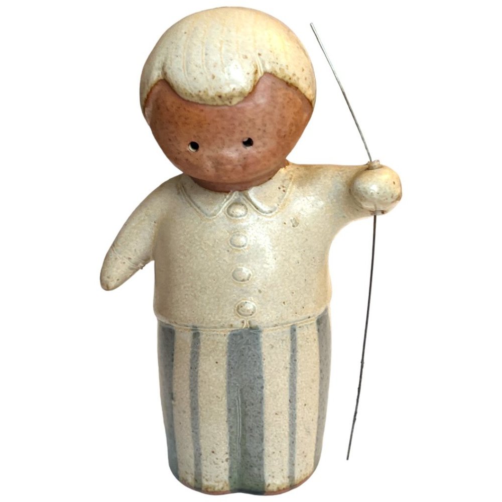 FITZ & FLOYD Pair of Vtg UCTCI Stoneware Pottery Children Salt & Pepper Japan - Picture 9 of 13